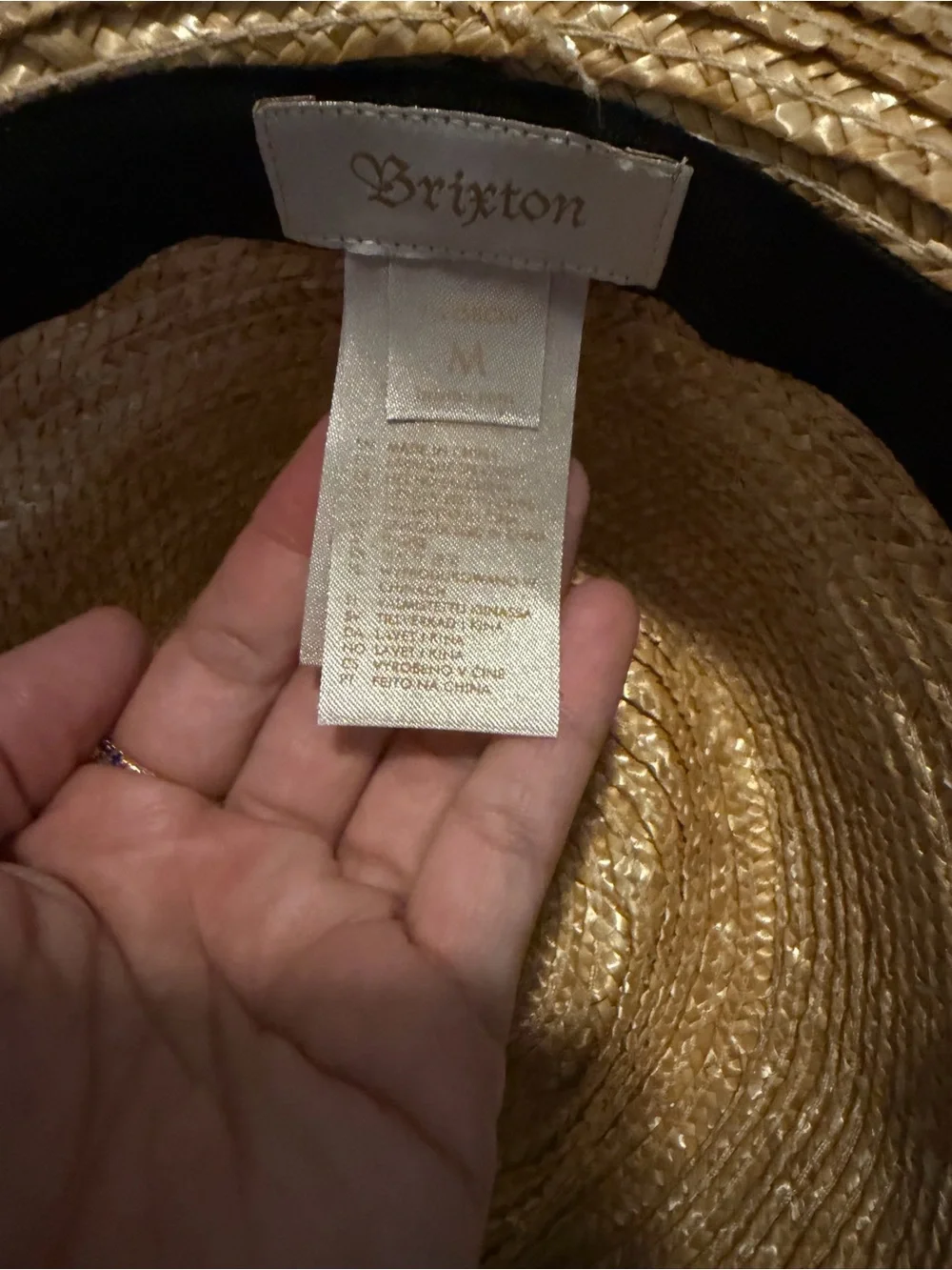 Brixton Straw Sun Hat with Black Band - Natural